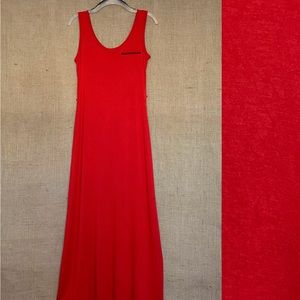 Calvin Klein Sleeveless Red Maxi Dress on July 4th